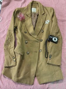 Classic Double-Breasted Camel Coat