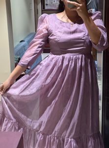 Lavender Ruffled Organza Dress
