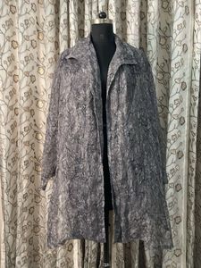 Stylish Grey Print Ethnic Gown