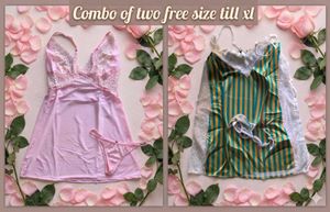 Lace Trim combo of 2  babydoll nighty