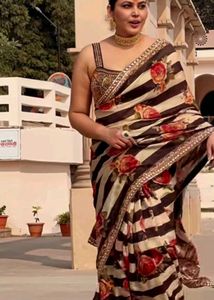 Black And Golden Color Saree