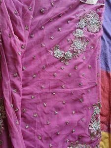 Exquisite Embroidered Purple Saree