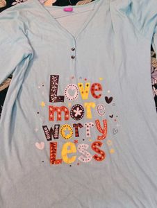 Cute 'Love More Worry Less' Nightgown