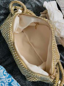 Rhinestone Golden Purse
