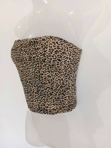 Leopard Print Strapless Tube Top