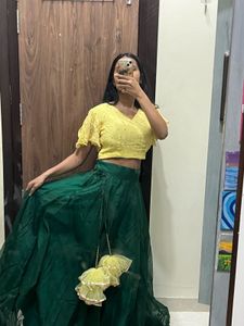 Designer Crop Top &amp; Skirt Set