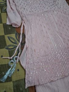 mirror work Sharara set pink