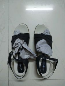 Urban Woods Black Strap Heel Sandals