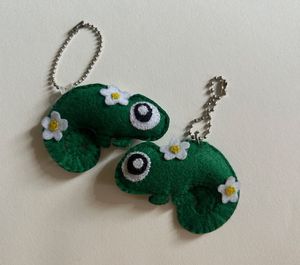 Cute Felt Chameleon Keychain