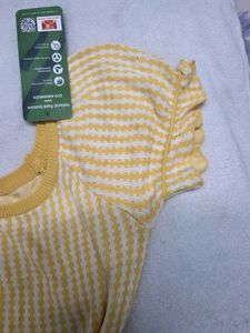 Cute Yellow Ribbed Cropped Top