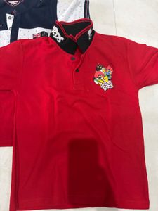 2 Kids Polo Shirts - Red &amp; Blue