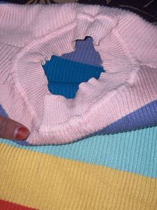 Rainbow Pleated Crop Top