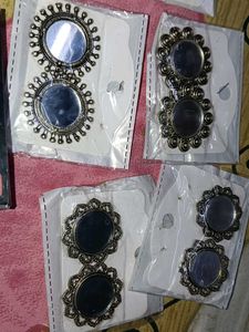9 earings Assorted Mirror Work Earrings Set