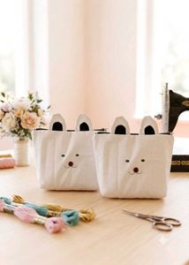 combo of 2 Cute White Bear Pouch Bag