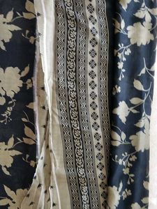 Beautiful Floral Navy Saree