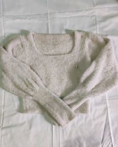 Cozy Fuzzy Square Neck Sweater