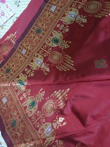 Elegant Red Woven Saree