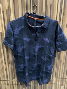 Stylish Camo Print Polo T-Shirt