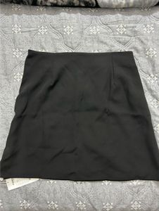 Stylish Black A-Line Skirt with Metallic Decor