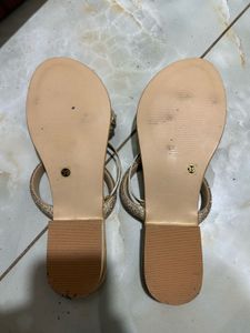 Sparkling Gold Flat Sandals