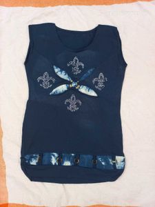 Stylish Blue Sleeveless Top