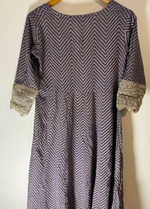 Purple Gotta patti kurta set with dupatta
