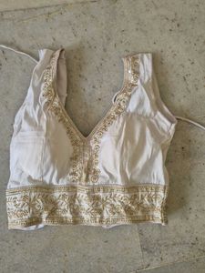 white sequeinned blouse