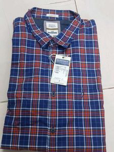 Men's Blue Plaid Button-Down Shirt