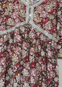 Floral Print Kurta and Palazzo Set