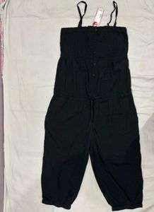 Black Smocked Jumpsuit