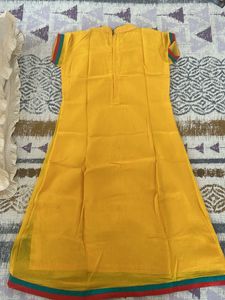 Yellow Kurta with Bicycle Print