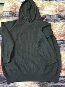 Black Knit Hoodie