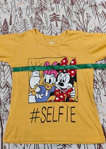Yellow Minnie Mouse Selfie Long Sleeve Tee