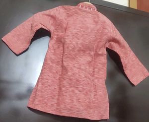 Pink Kurta &amp; White Pajama For Baby Boy 6-9 Month