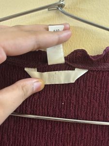 Chic Plum Textured Button-Up Top