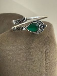 Boho Green Stone Bangle