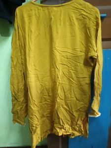 Beautiful Yellow Kurta with White Embroidery
