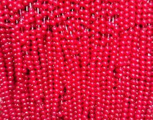 Vibrant Red Green glass Beaded Necklace bunch