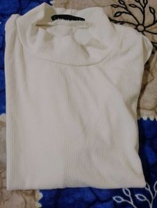 White Mock Neck Top