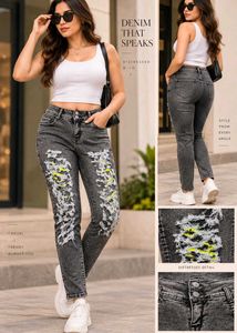 Stylish Distressed Grey Denim Jeans