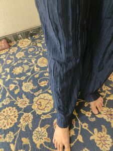 Elegant Navy Pleated Kurta Set