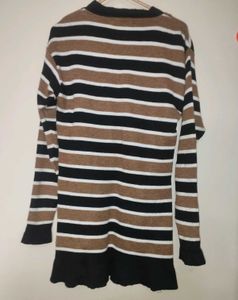 Striped Tunic with Flower Embellishment