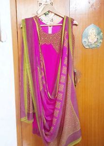 silk 3piece pant suit with dupatta