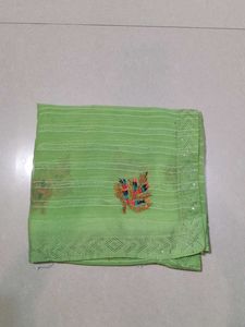 Light Green Embroidered Saree