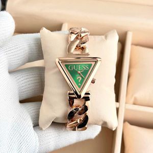 Guess Triangle Watch - Gold Chain Model for ladies