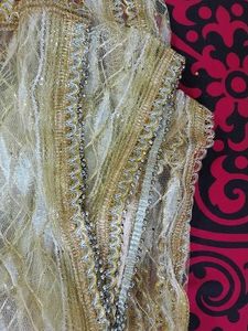 36.Elegant Gold Dupatta with Sequins