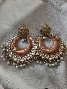 Elegant Gold and Pearl Jhumka Earrings