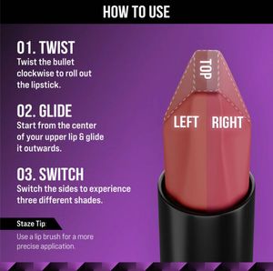 STAZE 9to9 Love Tri-Angle 3 in 1 Lipstick