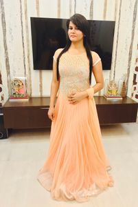 peach gown