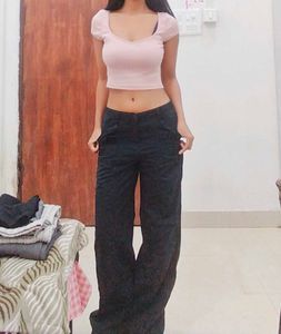 H&M Black Wide Cargo Pants
